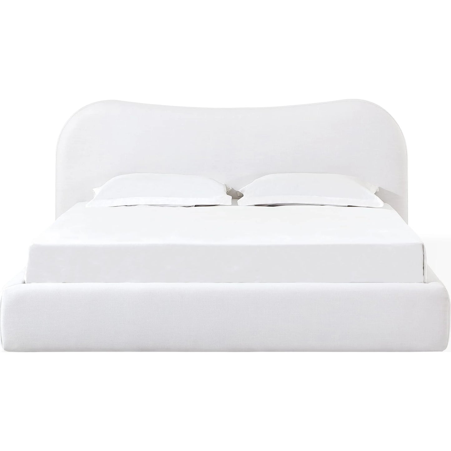 Elena Upholstered Bed in Vanilla Linen
