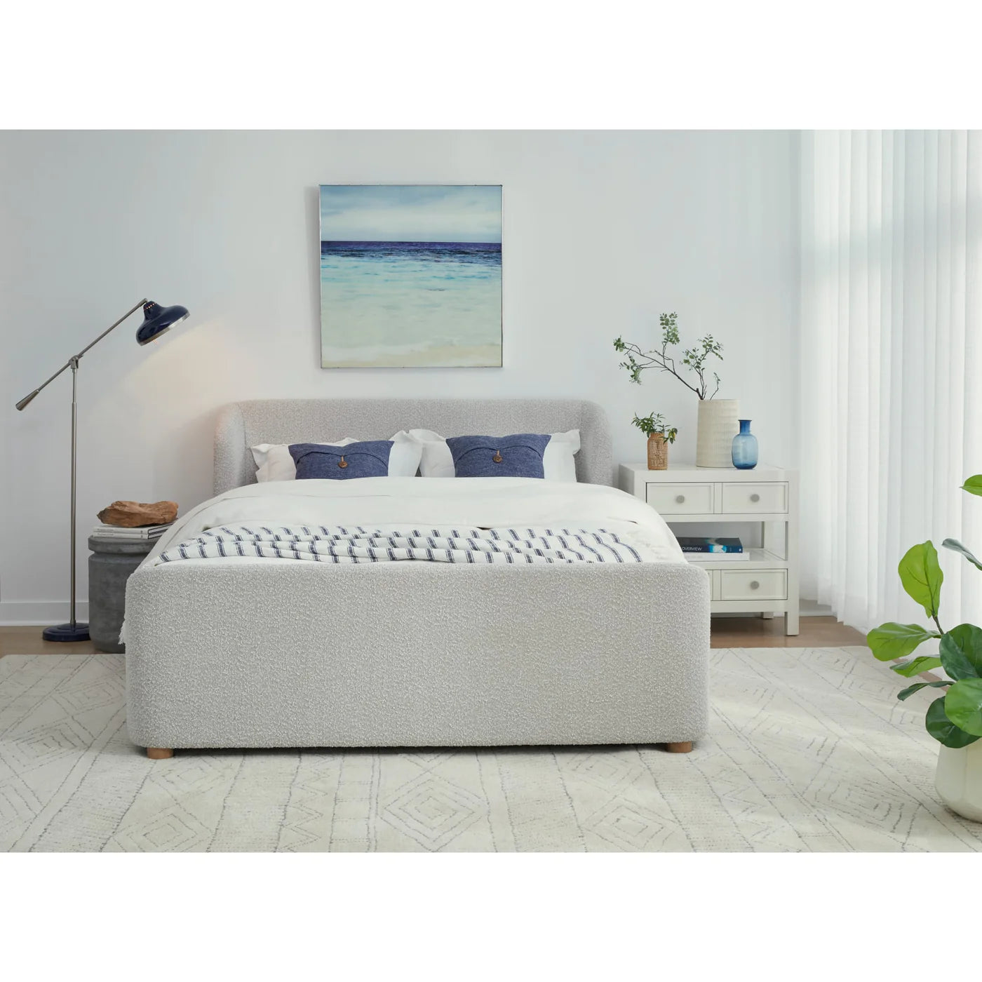 Kiki Upholstered Bed in Cotton Ball Boucle