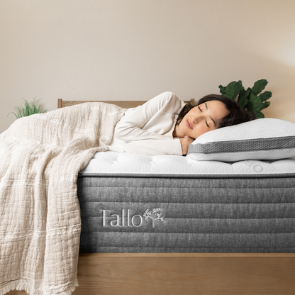 Tallo Classic Mattress, cozy bedroom, soft bedding, handmade mattress, organic cotton, eco-friendly mattress, comfortable sleep, sustainable materials